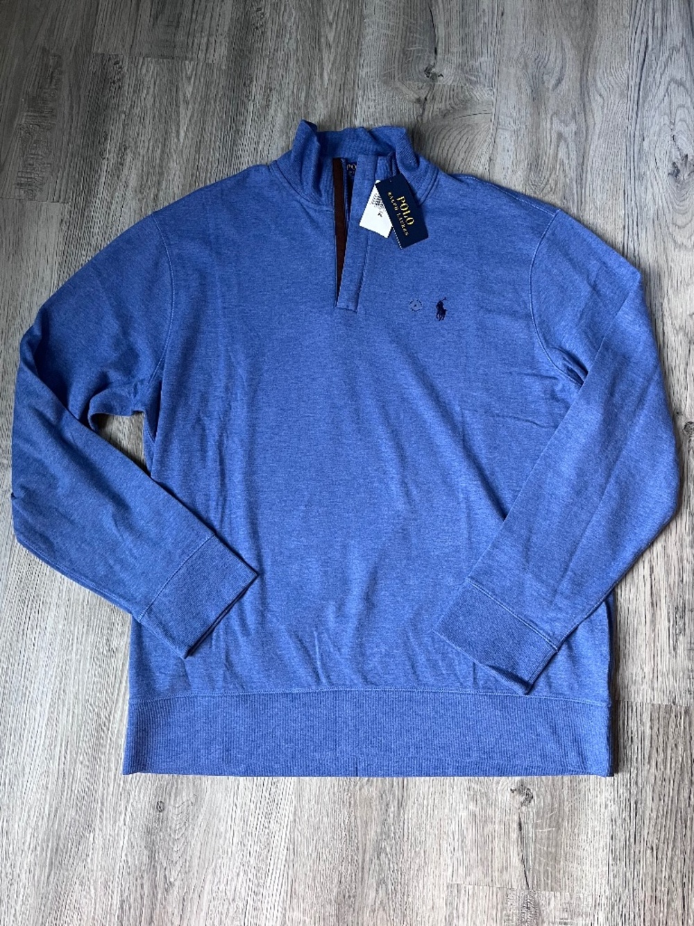 NWT POLO Ralph Lauren Long Sleeve Quarter Zip Shirt XL Blue MSRP: $138